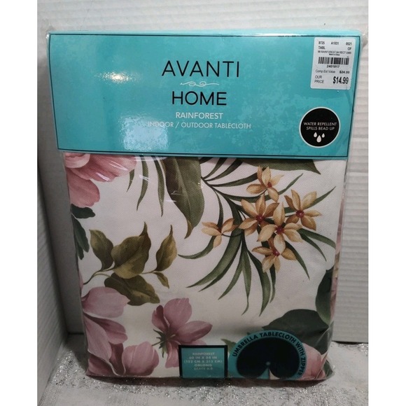 Avanti Home Rainforest Indoor Outdoor Tablecloth 60" X 84" Oblong - Picture 1 of 10